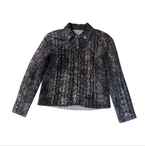 Ubu Reversible Crinkle Jacket Silver Black Large Lagenlook Comfy